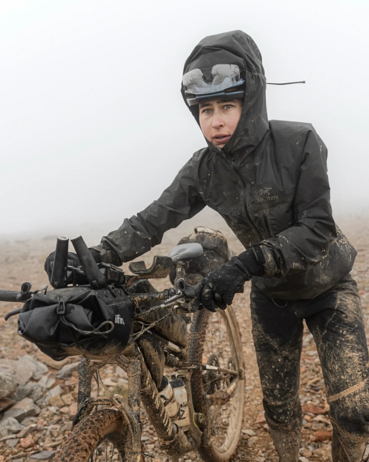 Marei Moldenhauer qui continue d'avancer malgré les conditions.